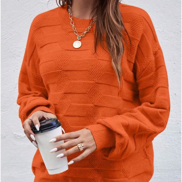 New orange long sleeve soft sweater - Picture 4 of 7